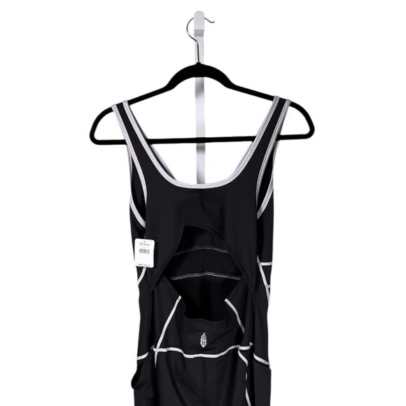 Free People Movement Jumpsuit Black Reflective You're A Peach One Piece L NWT - Picture 7 of 11